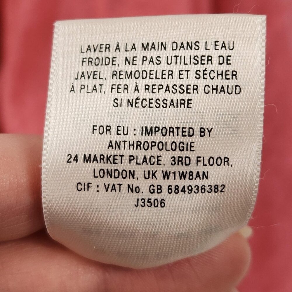Anthropologie Angel Of The North Sweater Women Medium Pink Linen Blend Tie Front - Picture 14 of 16
